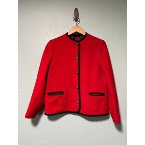Vintage Women's Trachten Aus Osterreich Von MacKintosh Wool Red and Black Jacket